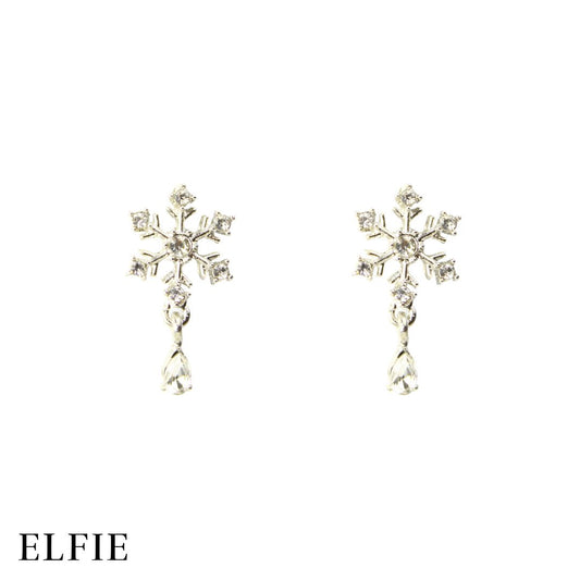 Silver Diamond Snow Stud Non-Titanium Earring