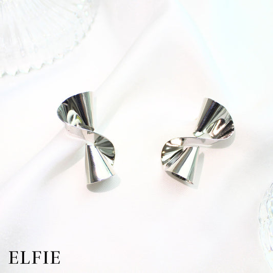 Silver Irregular Twist Stud Earring