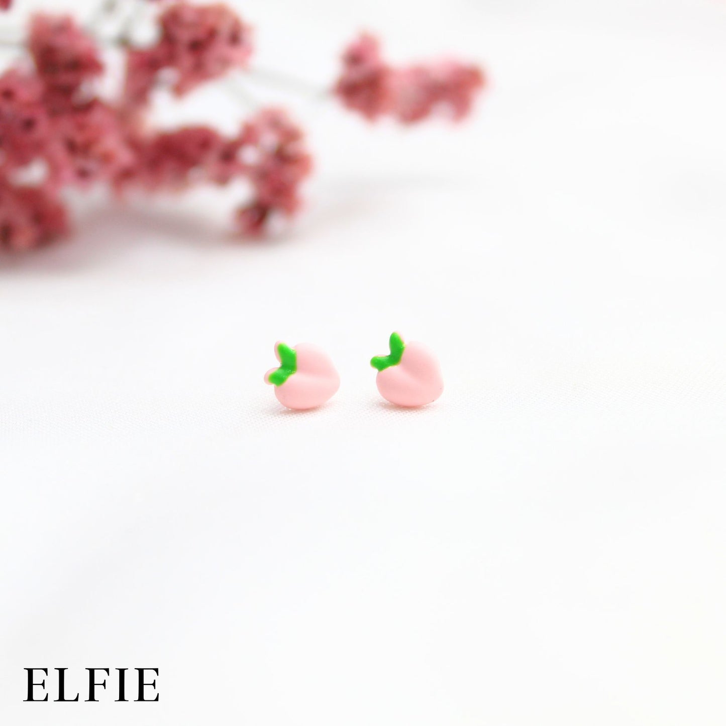 Small Peach Stud Earring