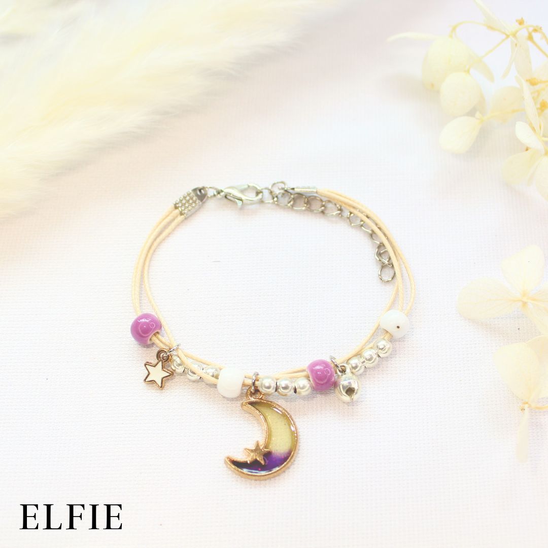 Star Moon Purple Ceramic Bracelet
