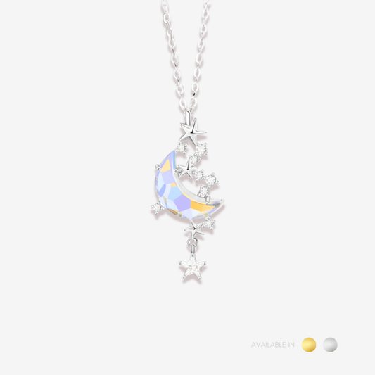 Stellar Moon Silver Titanium Necklace