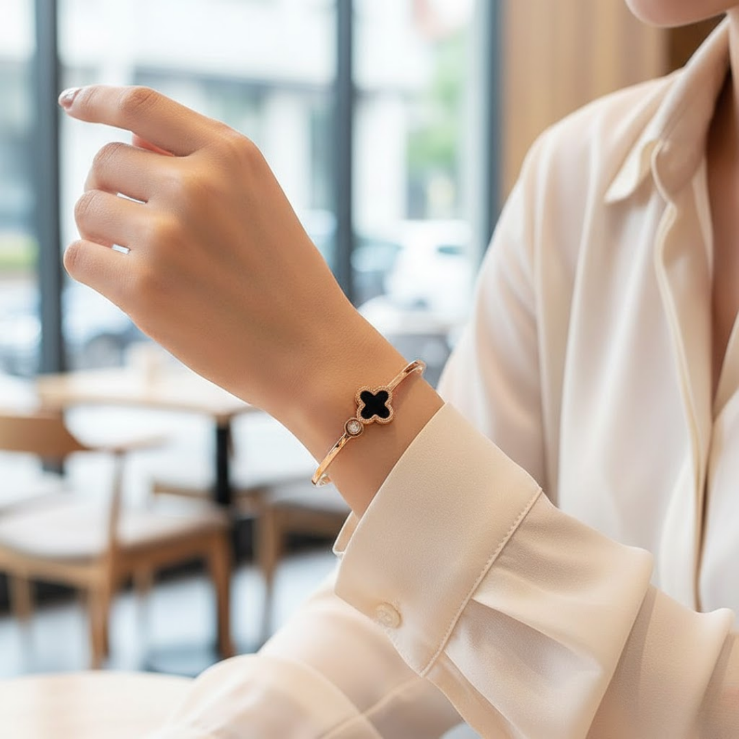 Stille Noir Gold Titanium Bangle