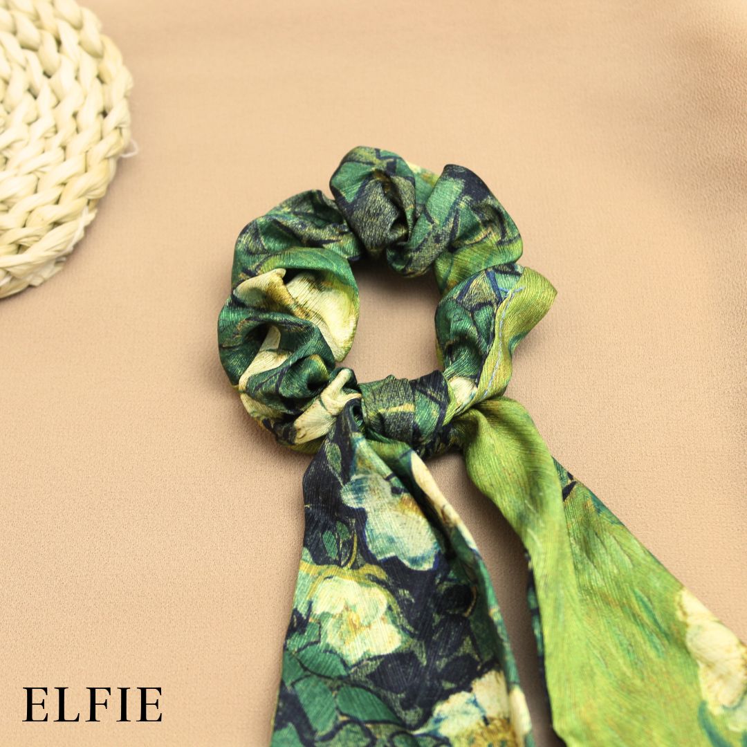 Classic Floral Scarf Hair Tie