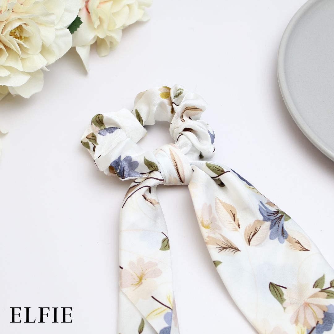 Floral Satin Scarf Hair Tie