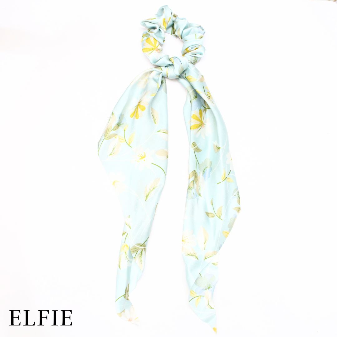 Floral Satin Scarf Hair Tie