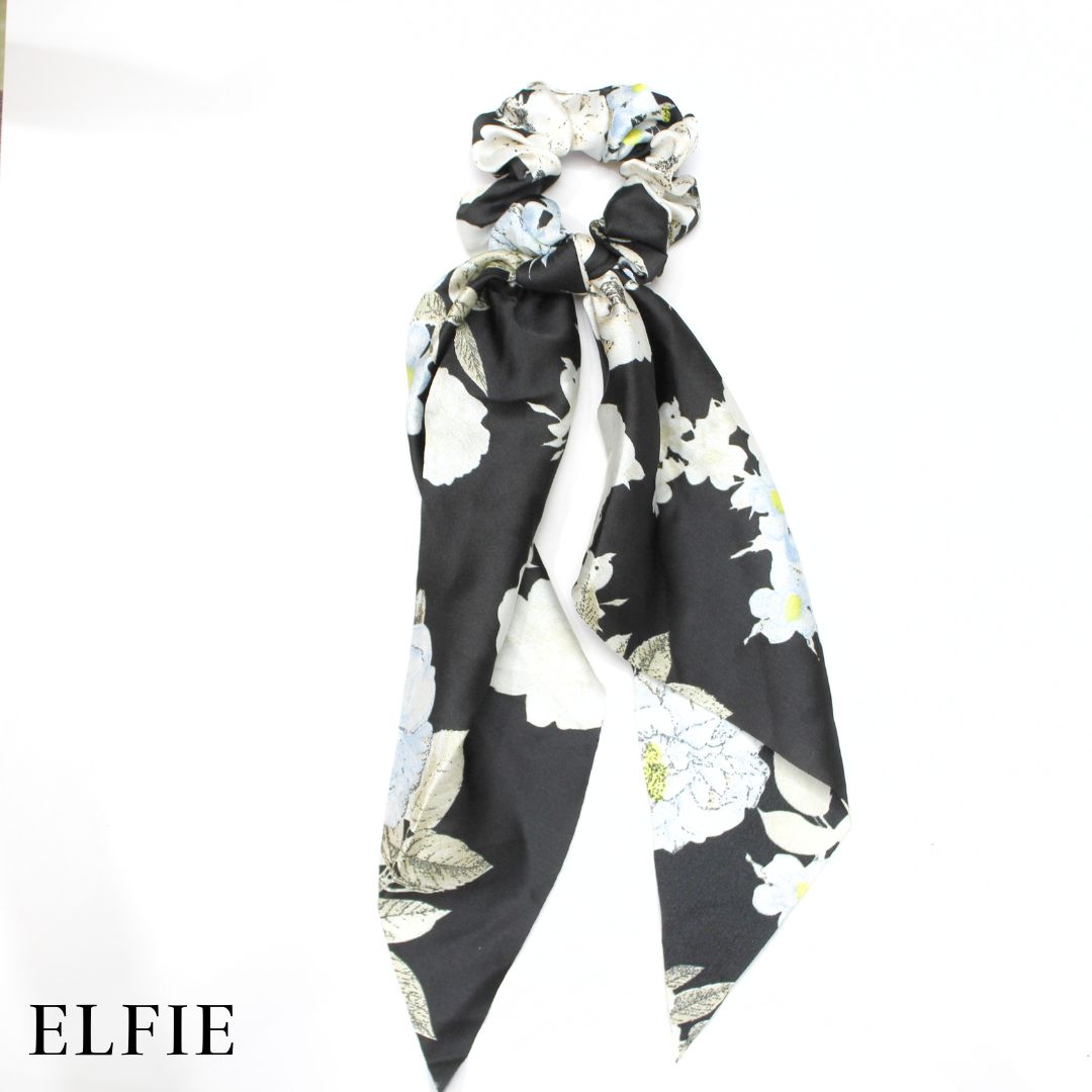 Satin Nature Floral Scarf Hair Tie