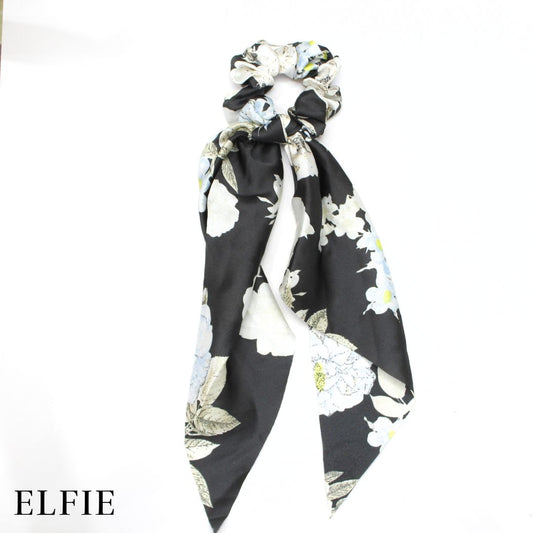 Satin Nature Floral Scarf Hair Tie