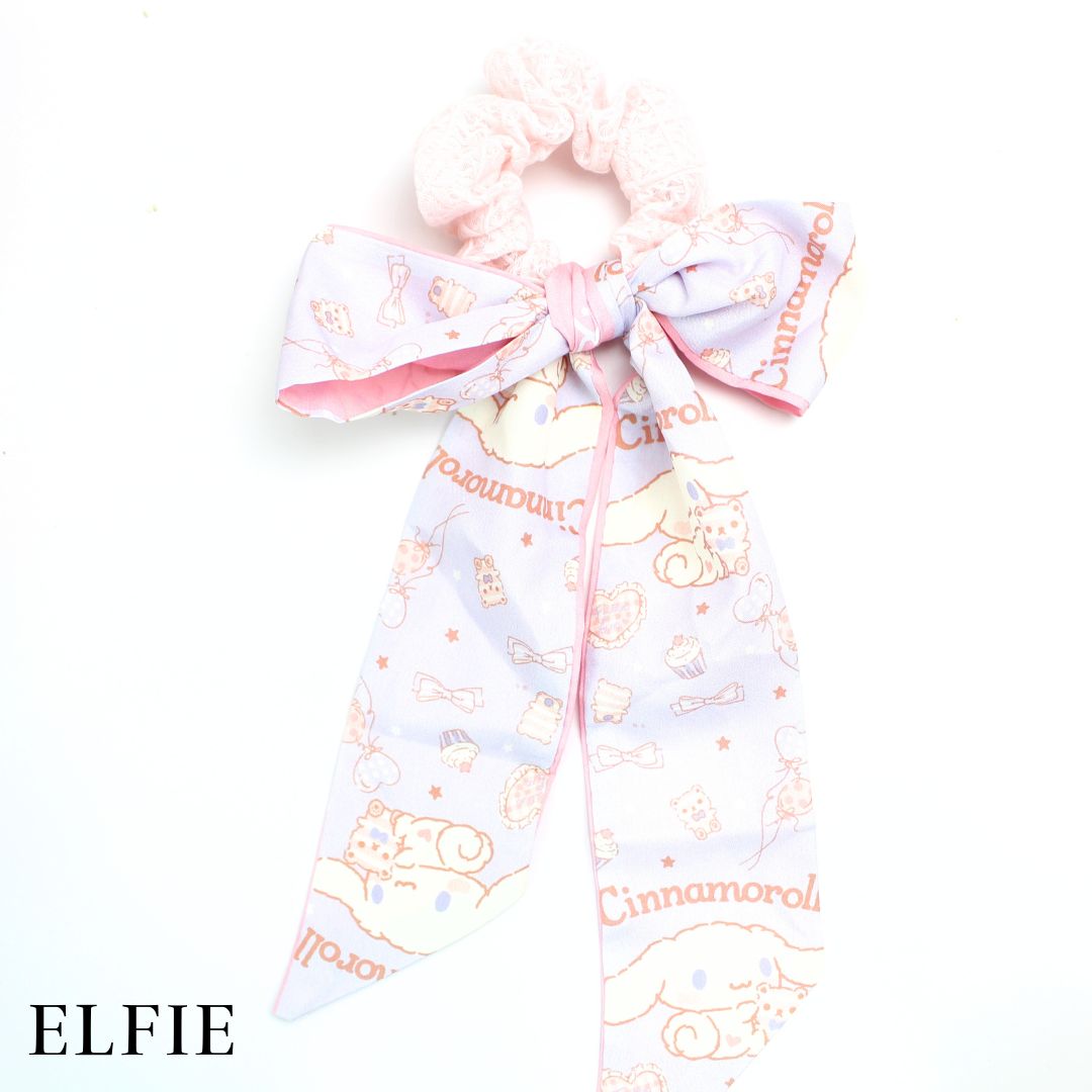 Cute Pink Bunny Satin Scarf Hair Tie
