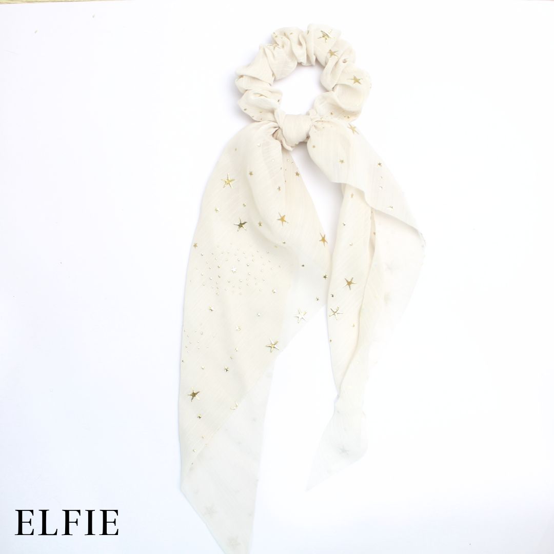 Metallic Star Chiffon Scarf Hair Tie