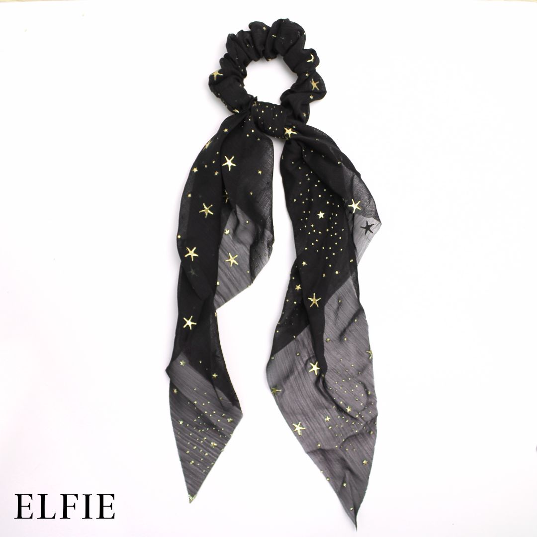 Metallic Star Chiffon Scarf Hair Tie