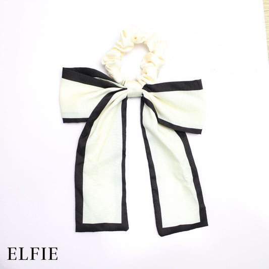 B&W Satin Scarf Hair Tie