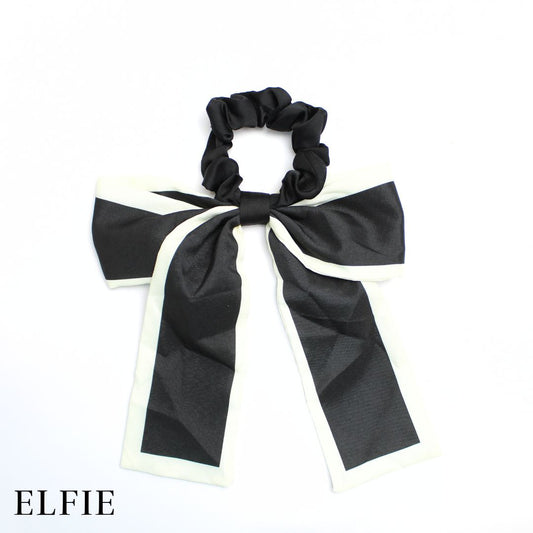 B&W Satin Scarf Hair Tie