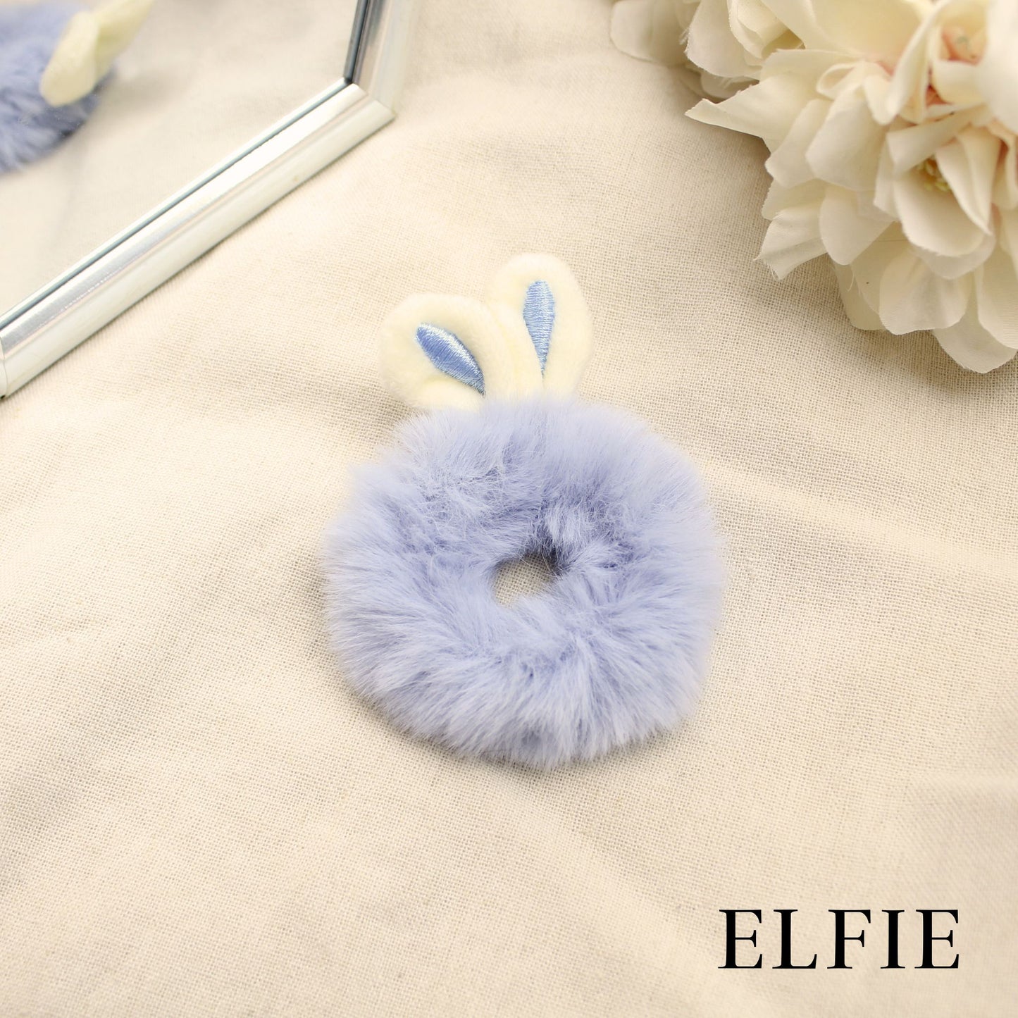 Rabbit Winter Faux Fur Scrunchie