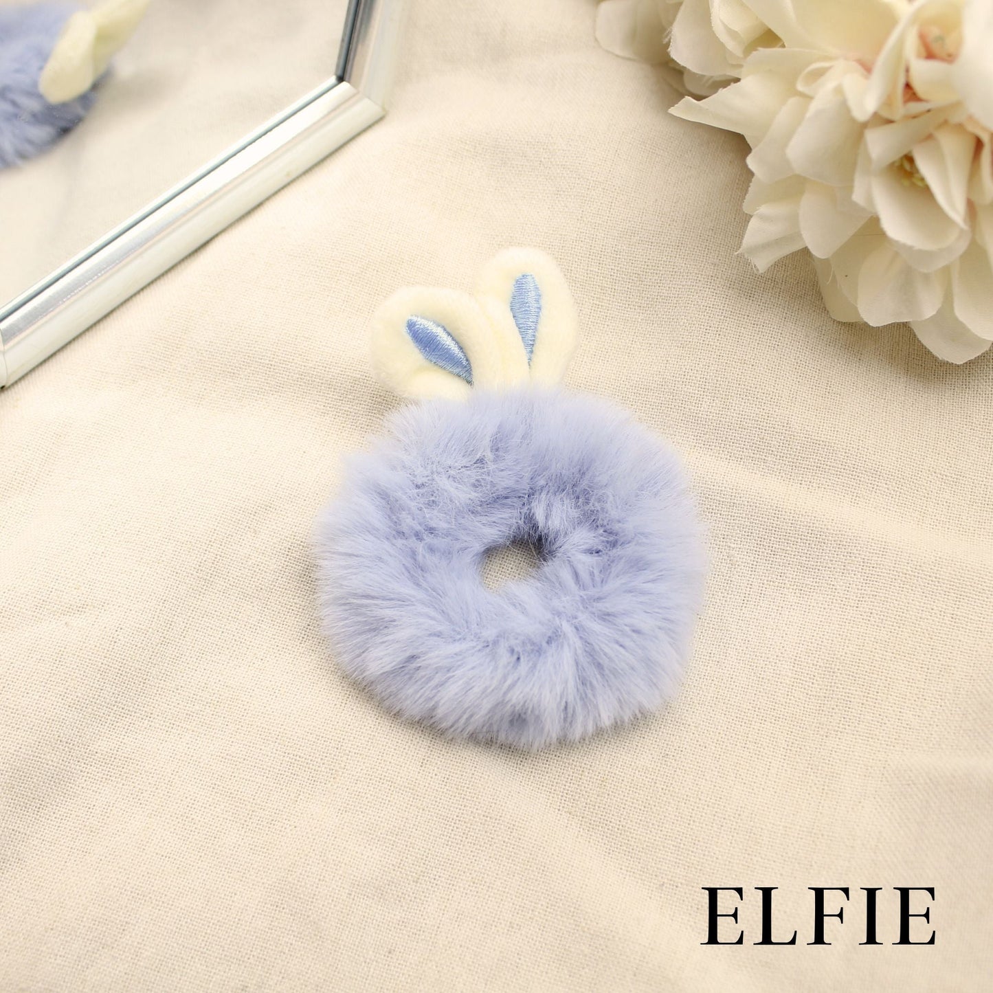 Rabbit Winter Faux Fur Scrunchie