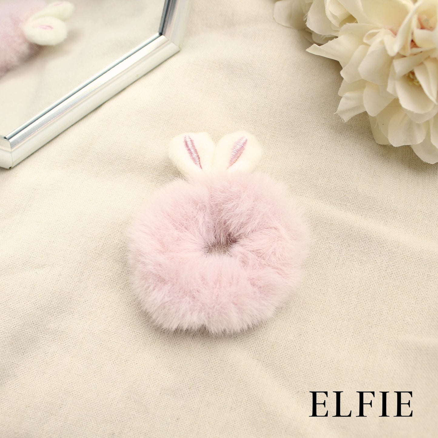 Rabbit Winter Faux Fur Scrunchie