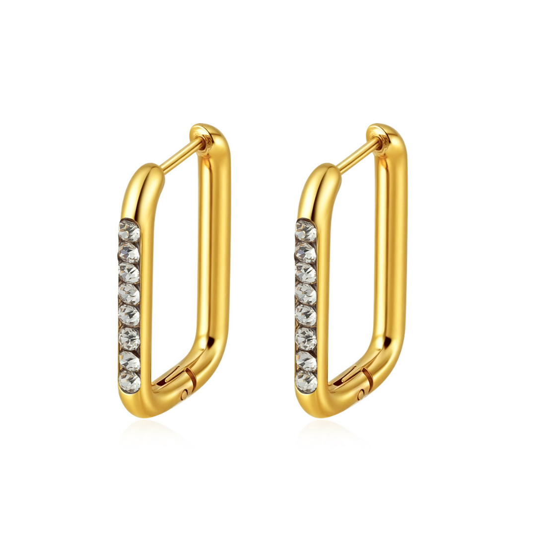 Starlight Pavé Huggie Hoop Titanium Earrings
