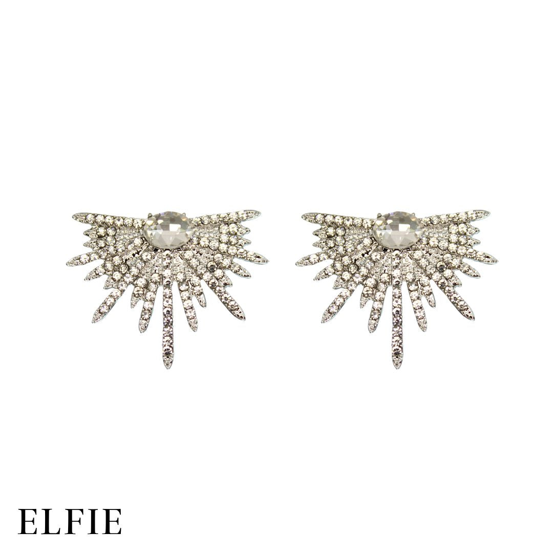 Titanium Silver Diamond Stud Earring