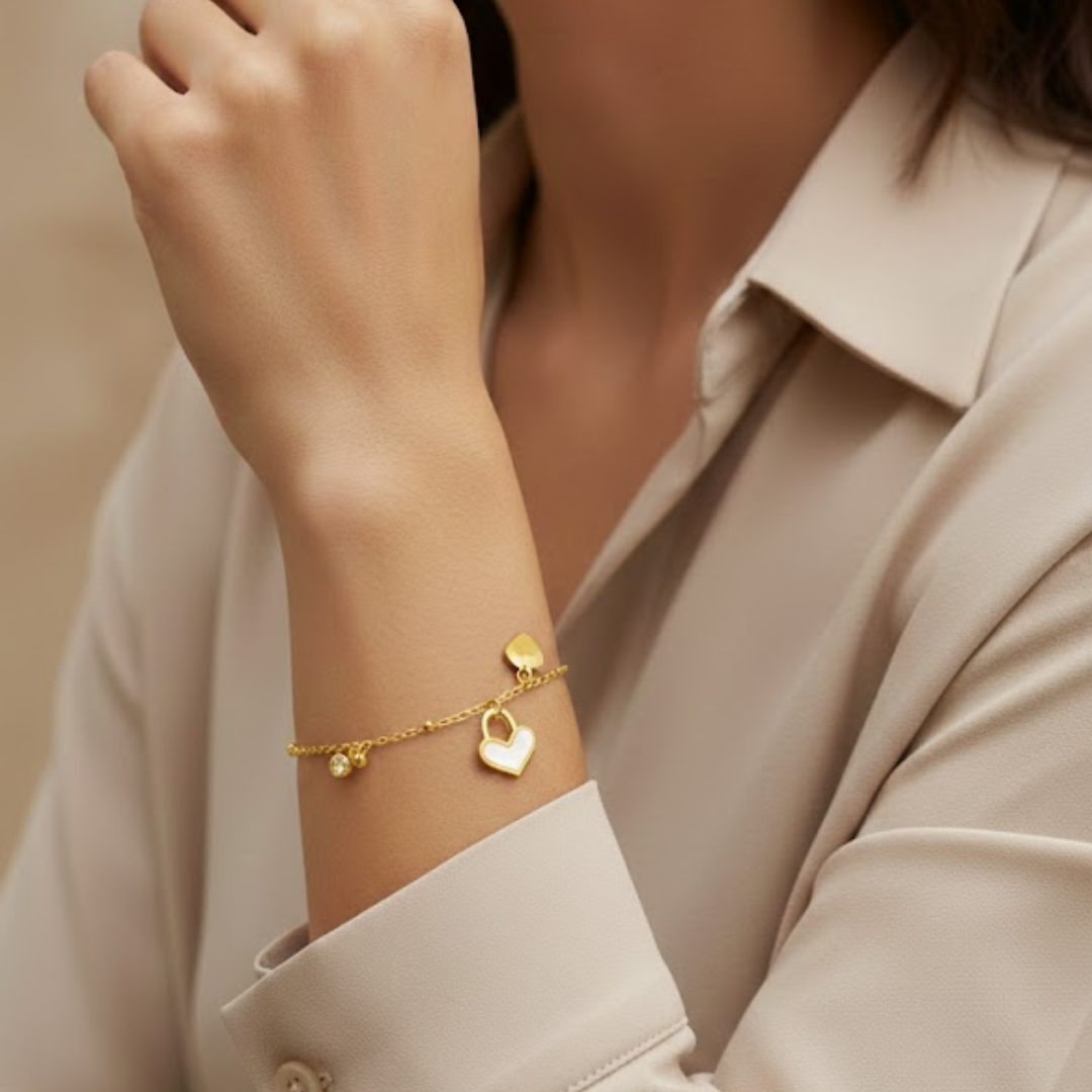 Heart Lock Titanium Bracelet