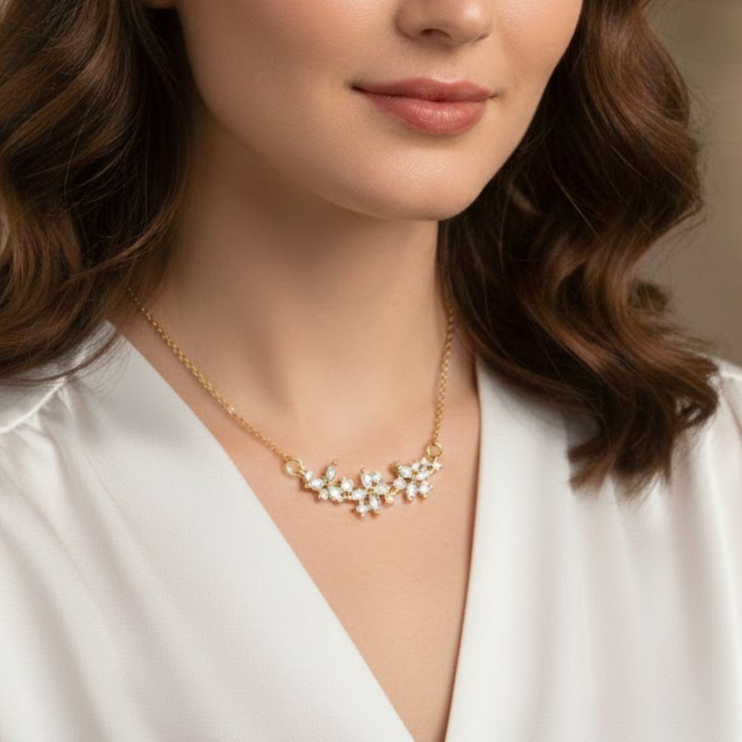 Diamond Petals Titanium Necklace
