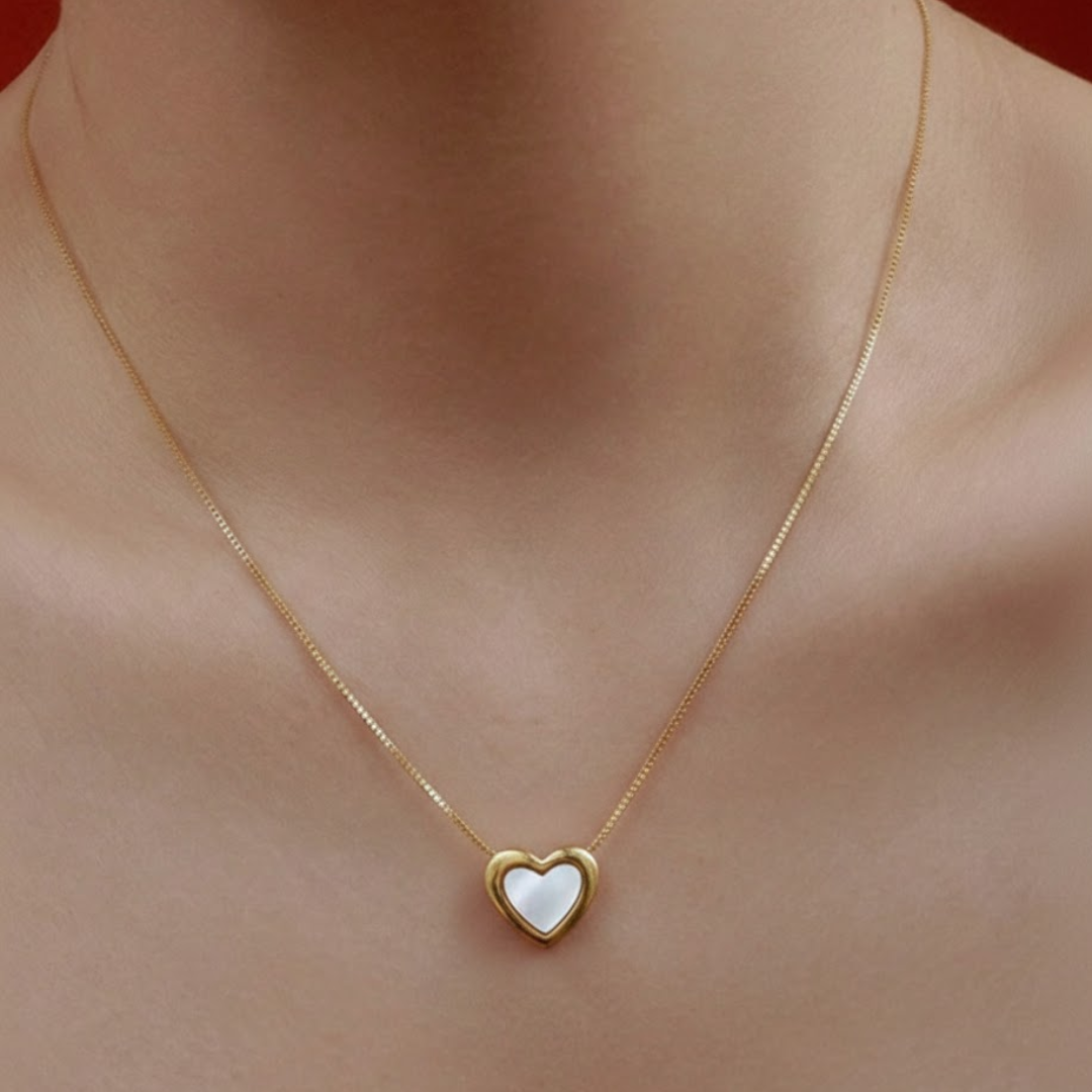 Velour Heart Titanium Necklace