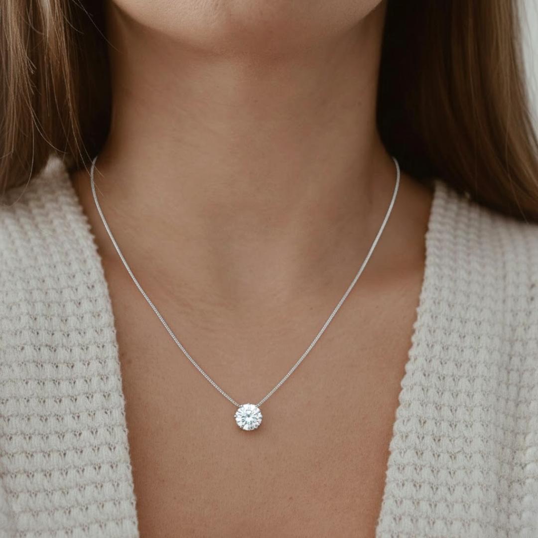 Clair Silver Titanium Necklace