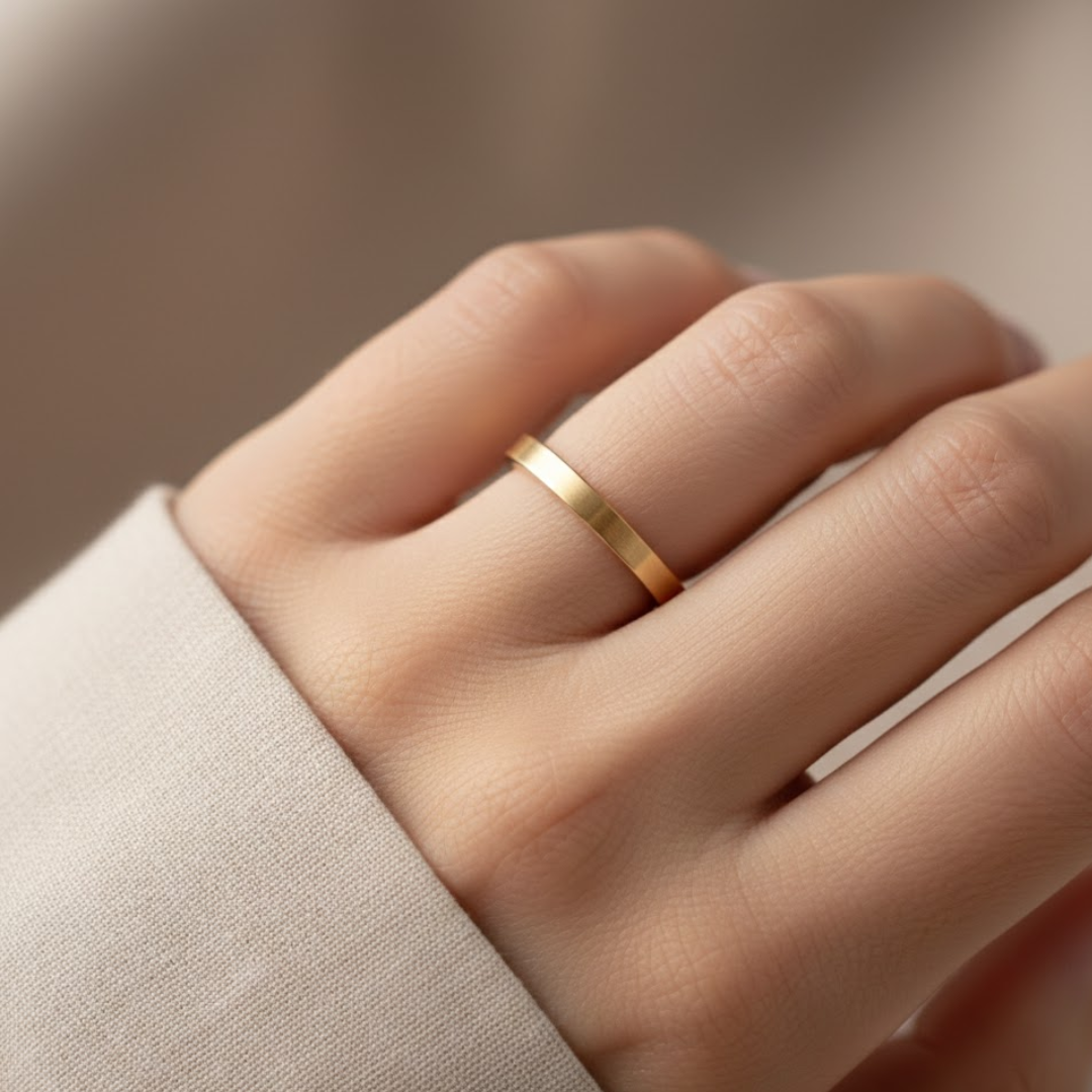 Classic Midline Gold Titanium Ring