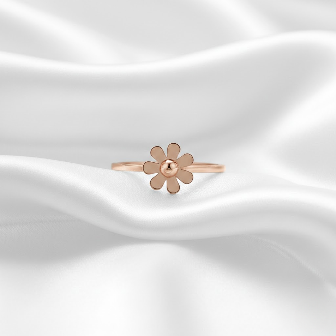 Daisy Petal Rose Gold Titanium Ring