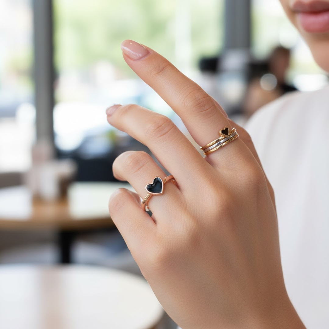 Silent Heart Rose Gold Titanium Ring