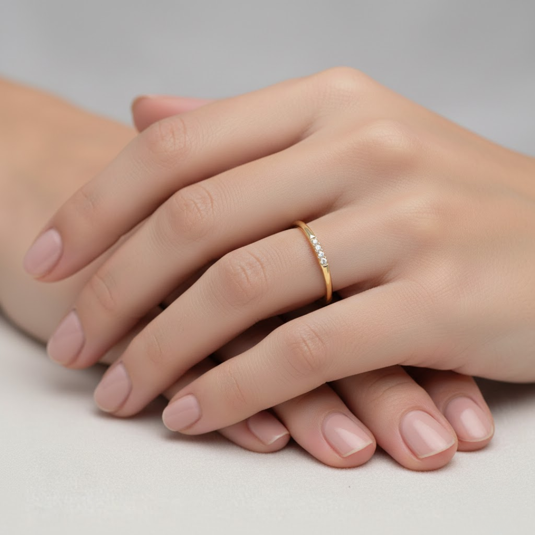 Petite Diamond Titanium Ring