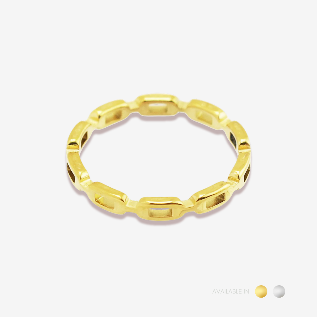 Celine Chain Gold Titanium Ring
