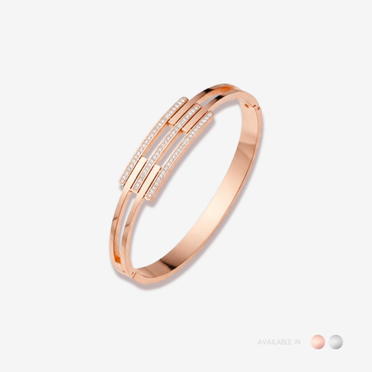 Triline Rose Gold Titanium Bangle