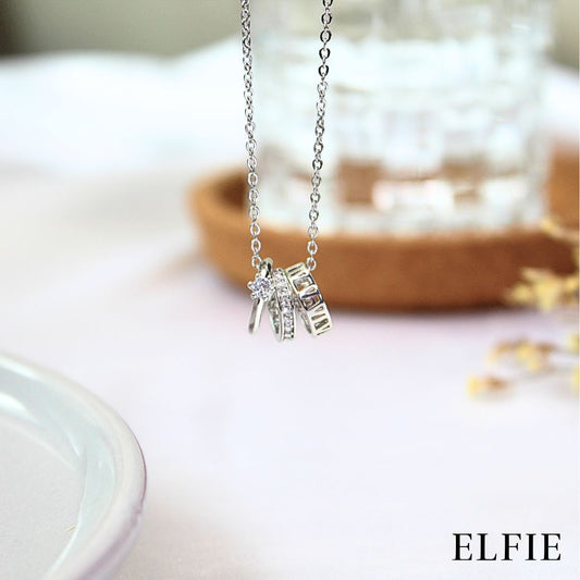 Triple Rings Titanium Necklace