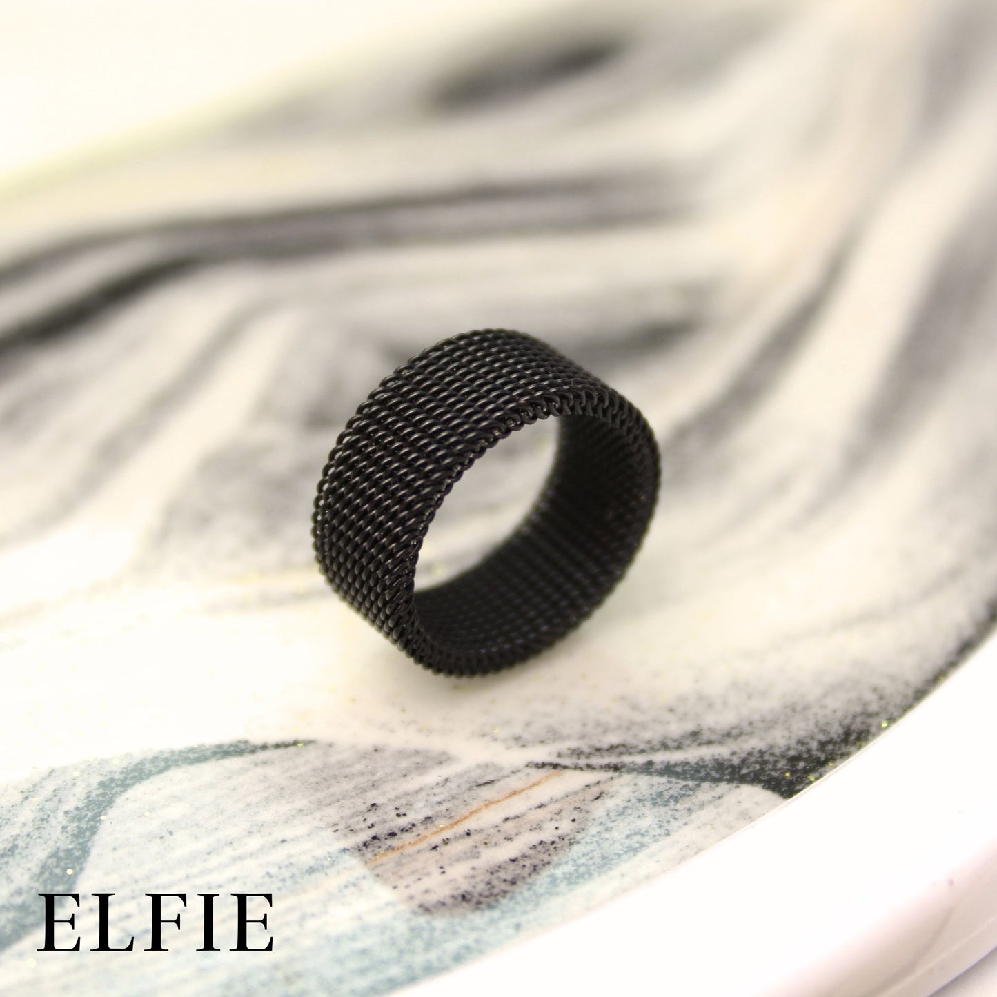 Masculine Chain Block Titanium Ring