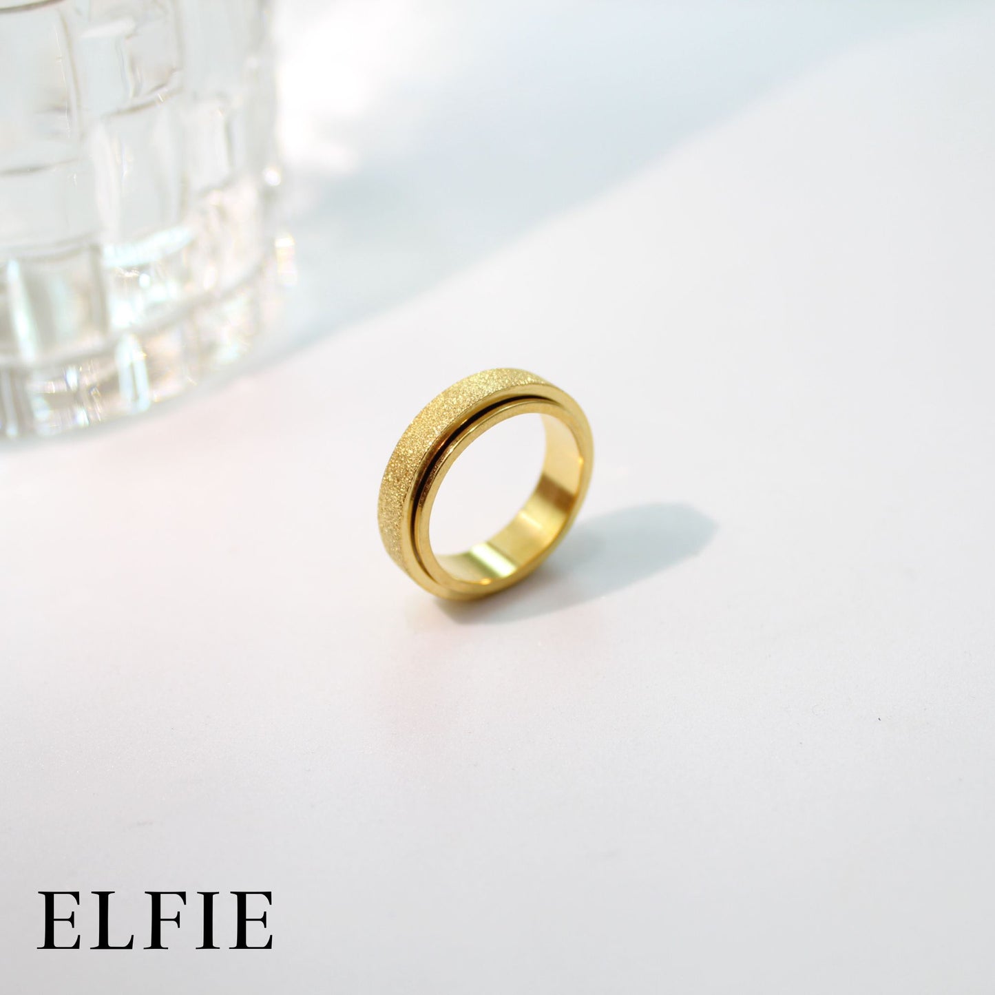 Spinnable Shiny Titanium Ring