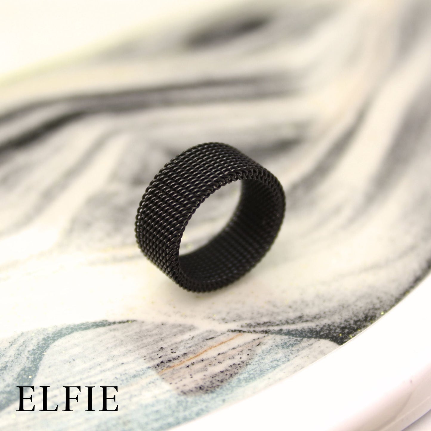 Masculine Chain Block Titanium Ring