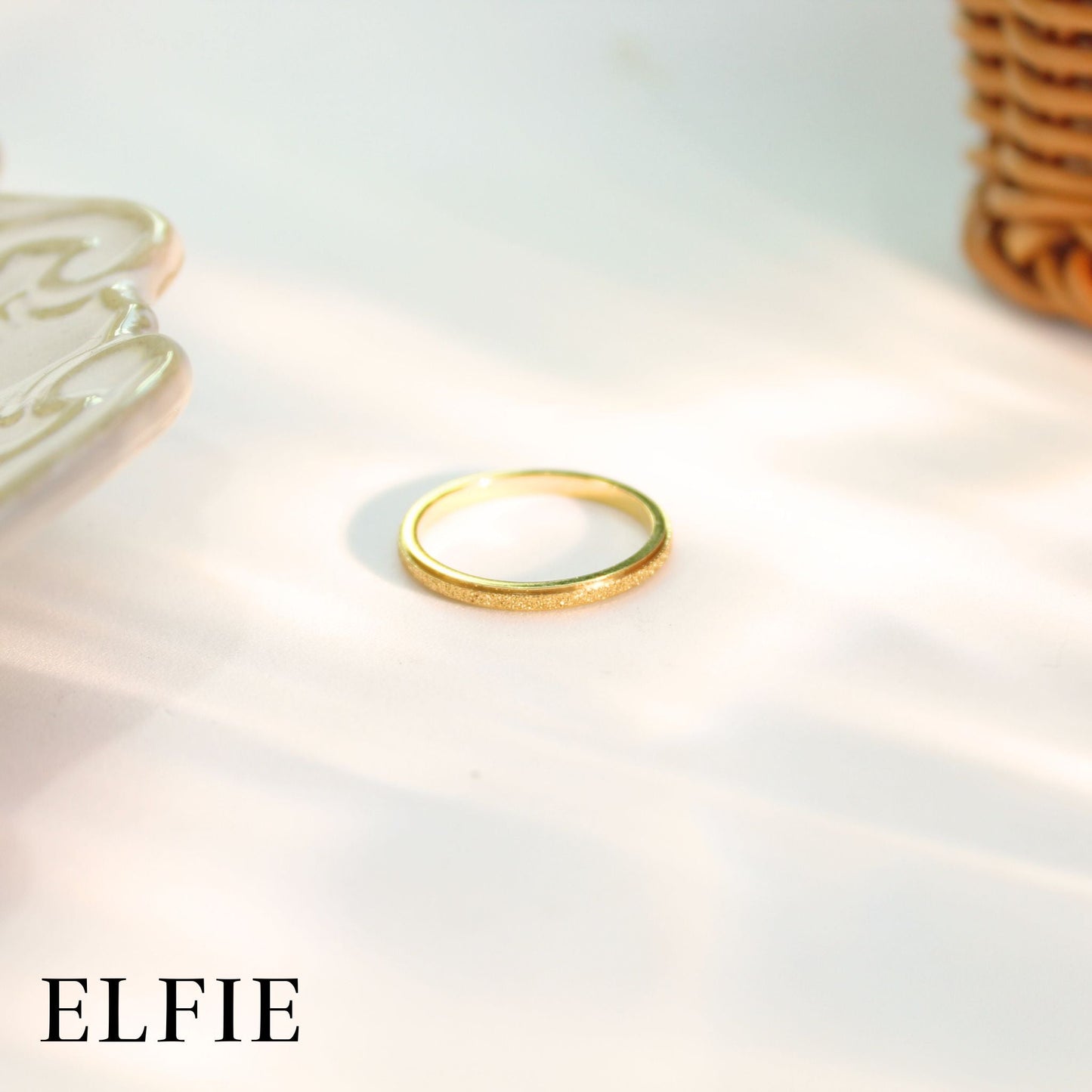 Shiny Slim Strip Titanium Ring