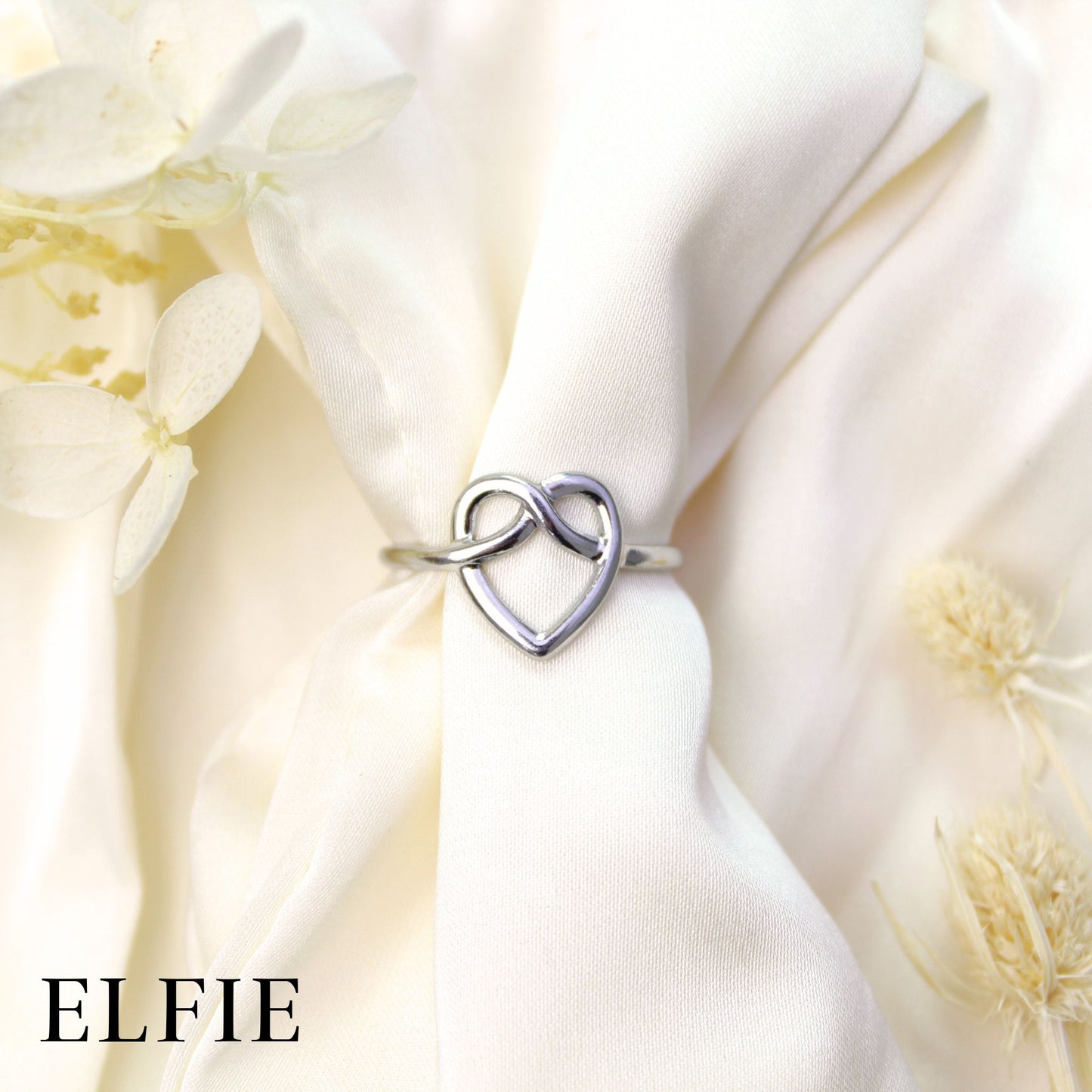 Auntie Anne Hearts Adjustable Titanium Ring