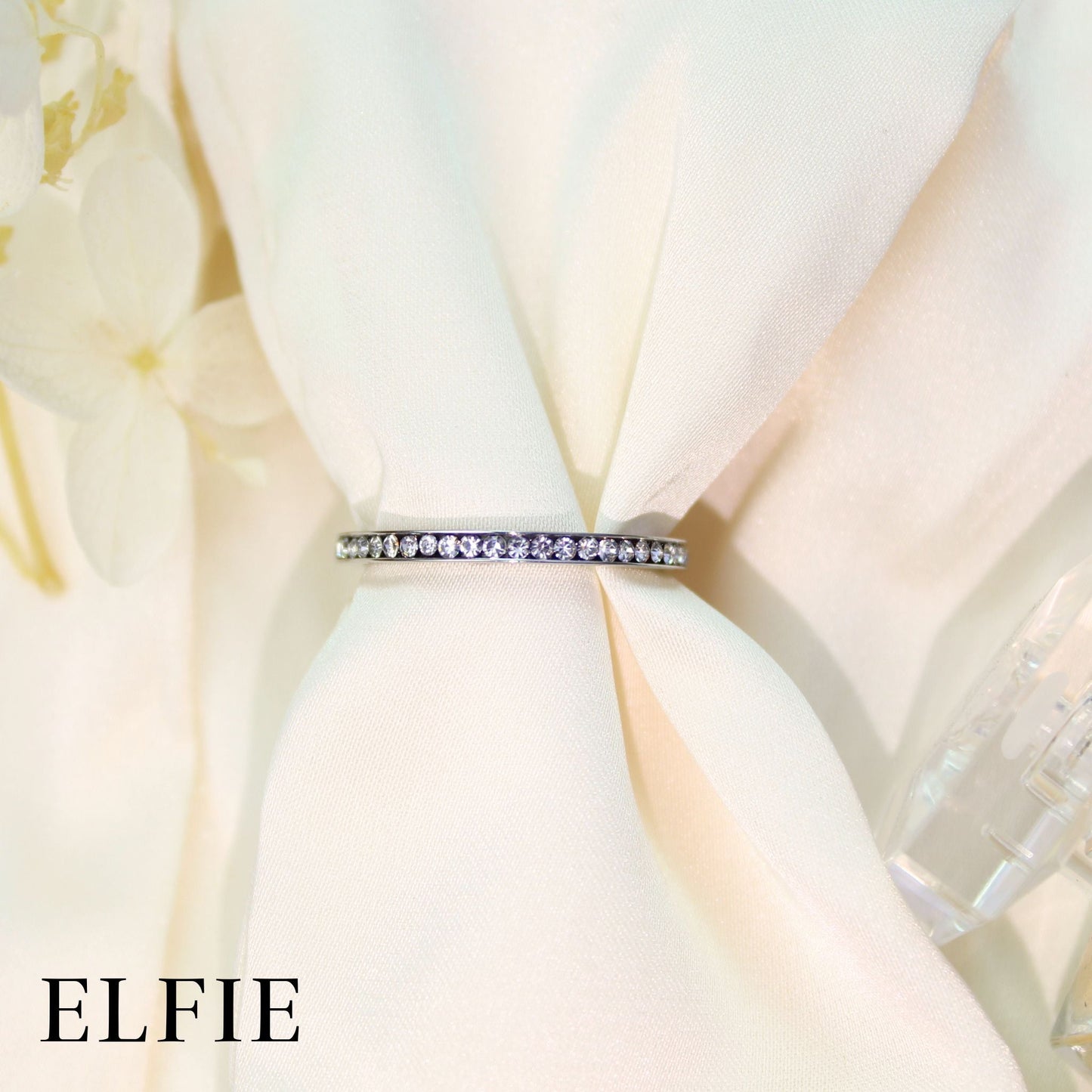 Joined Crystal Titanium Ring