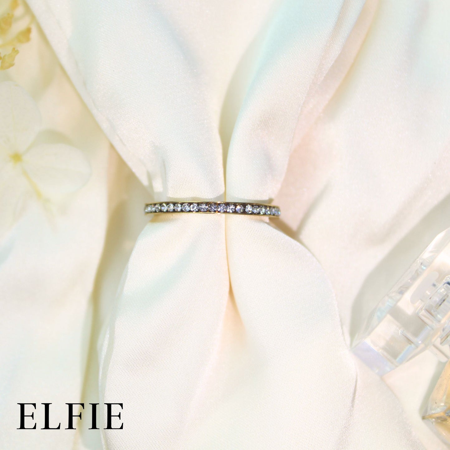 Joined Crystal Titanium Ring