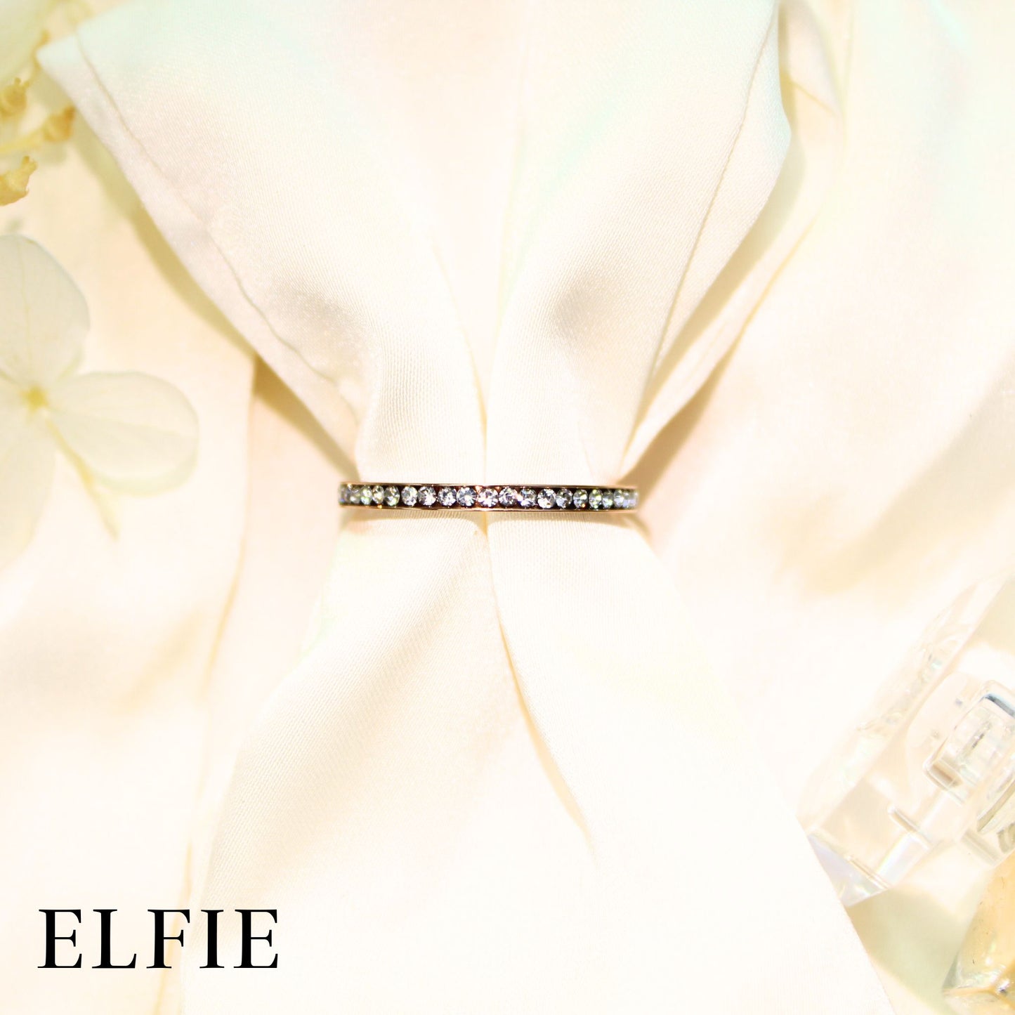 Joined Crystal Titanium Ring