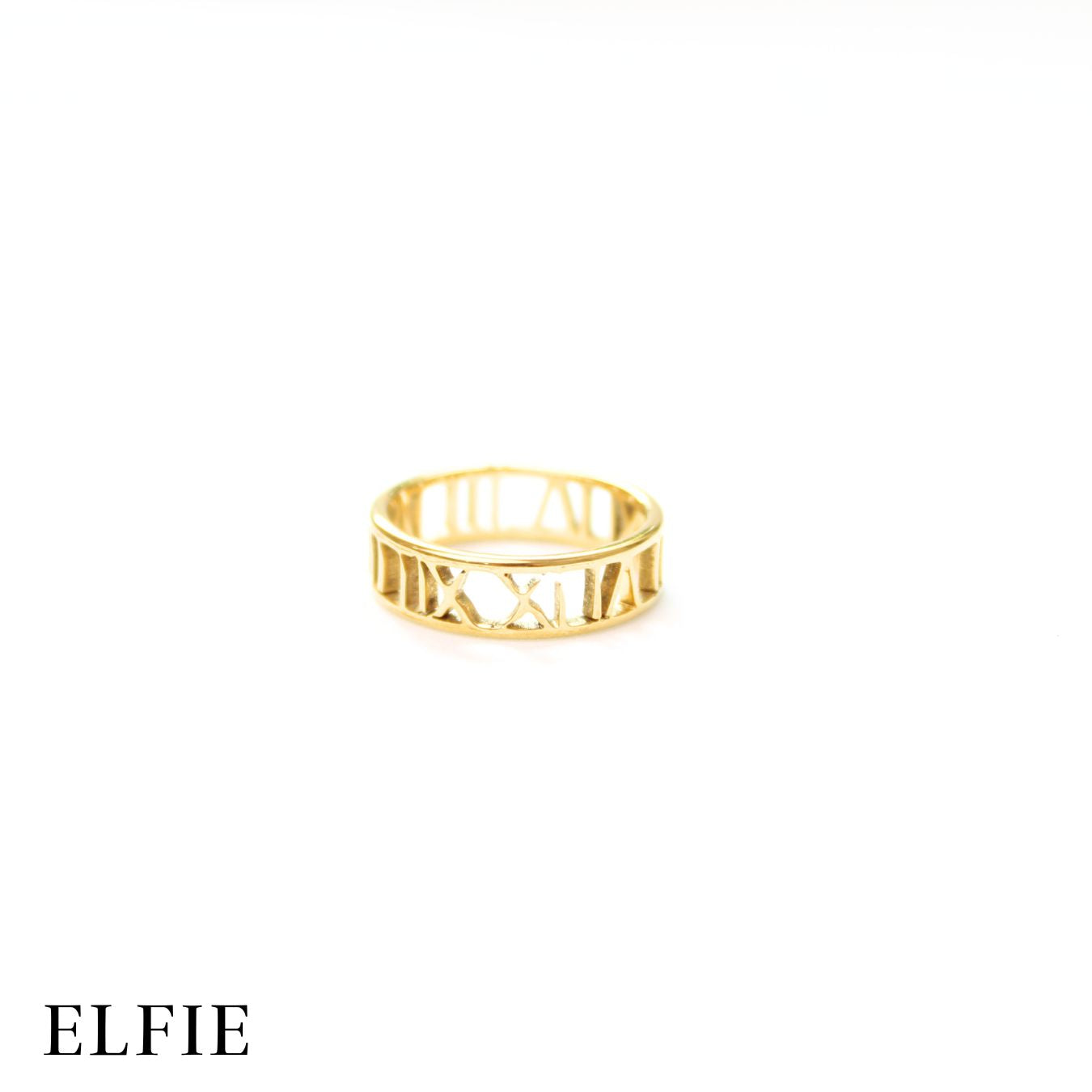 Roman Clock Titanium Ring