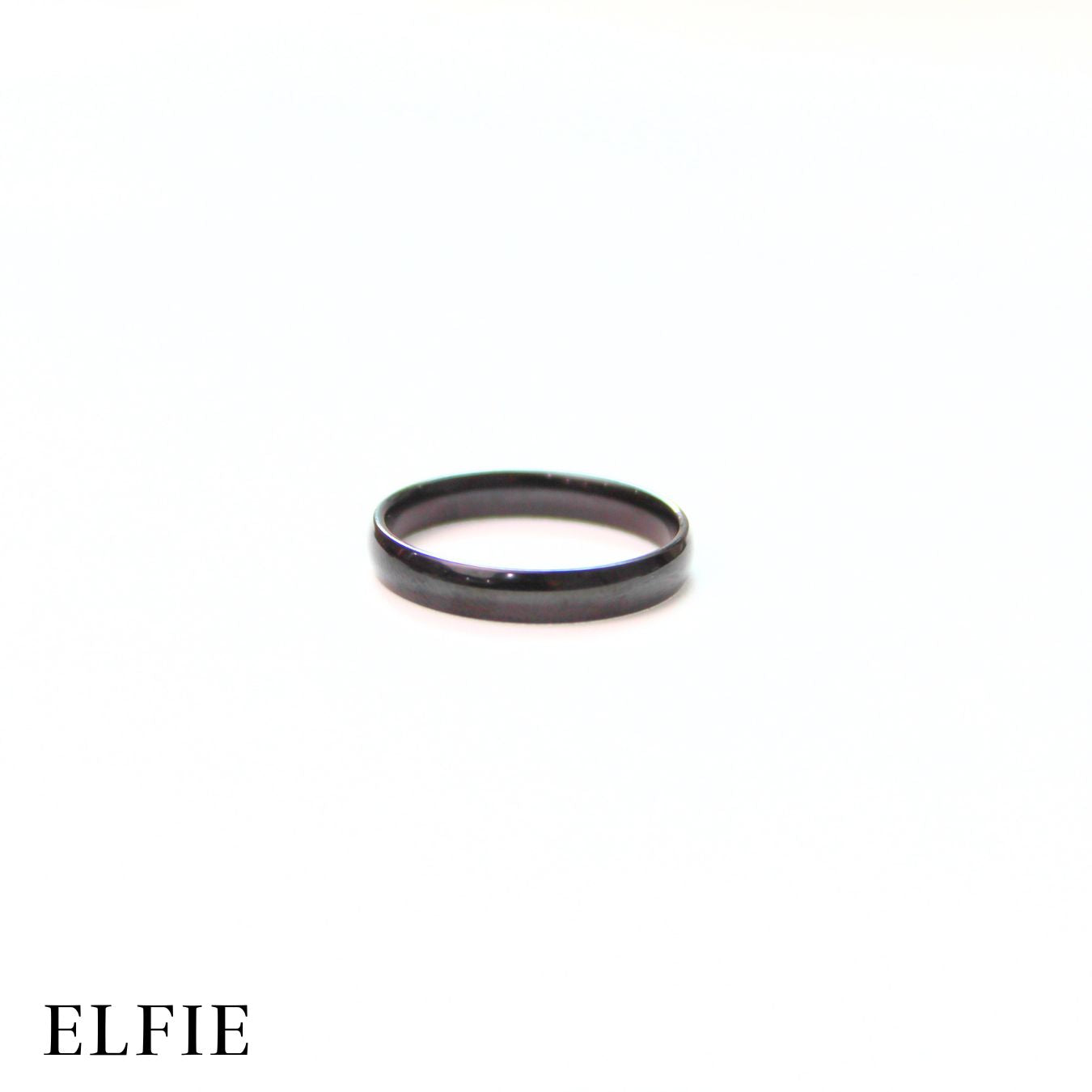 Black Round Titanium Ring