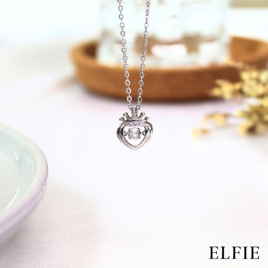 Silver Crown Heart Titanium Necklace