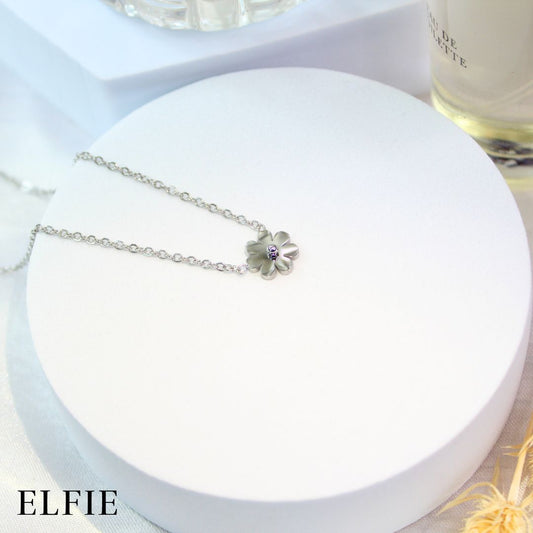 Silver Flower Titanium Necklace