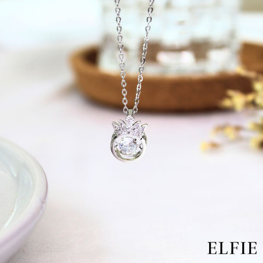 Silver Princess Crown Titanium Necklace