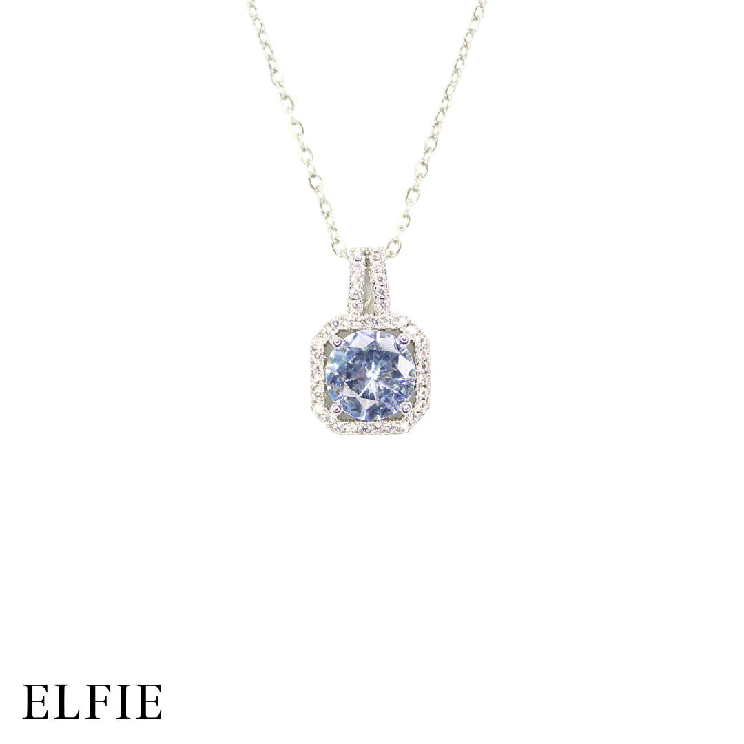 Silver Zirconia Pendant Titanium Necklace