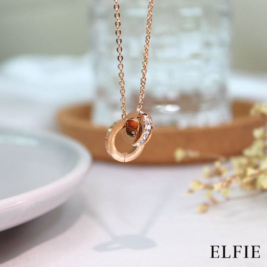 Twin Ring Titanium Necklace