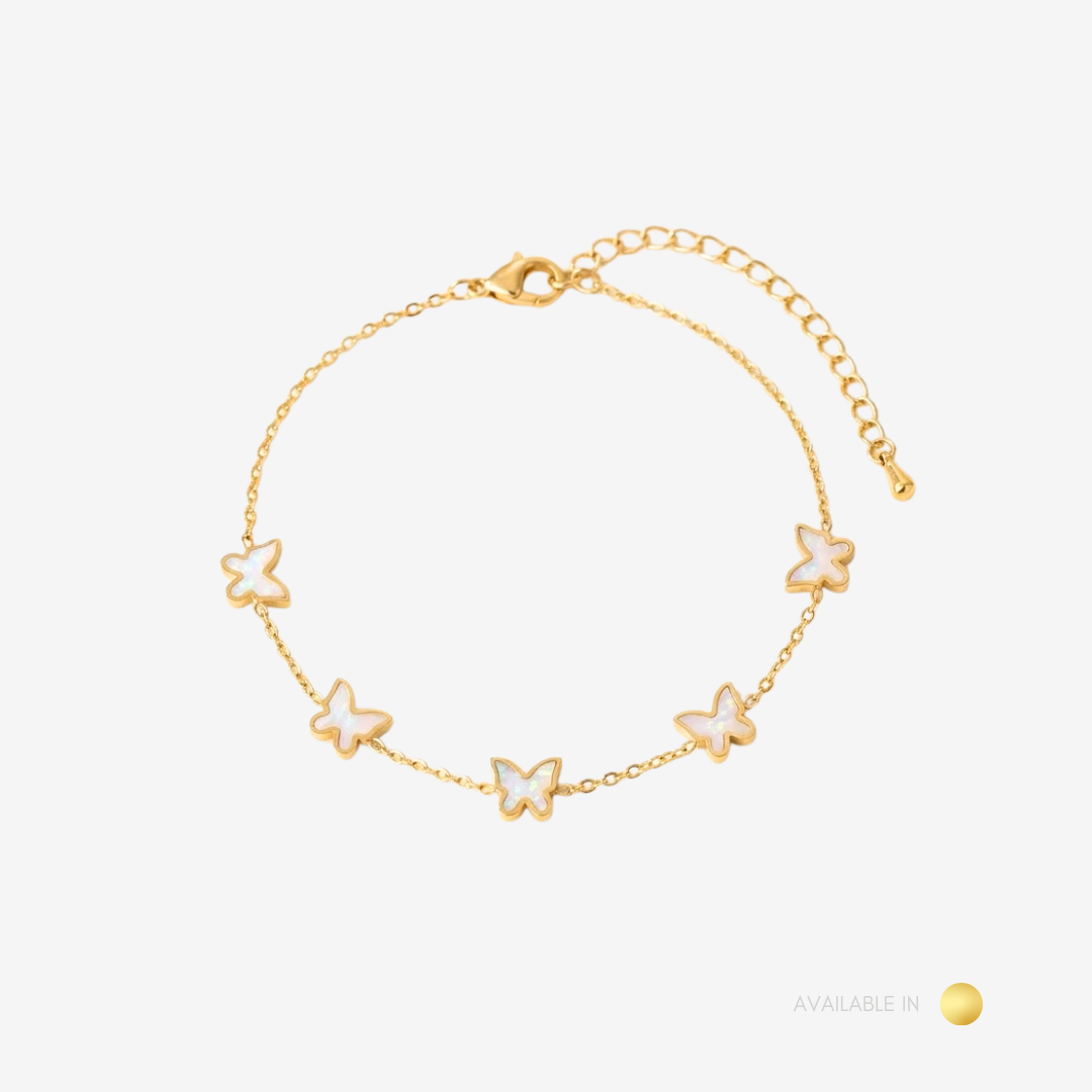 Aveline Butterfly Gold Line Titanium Bracelet