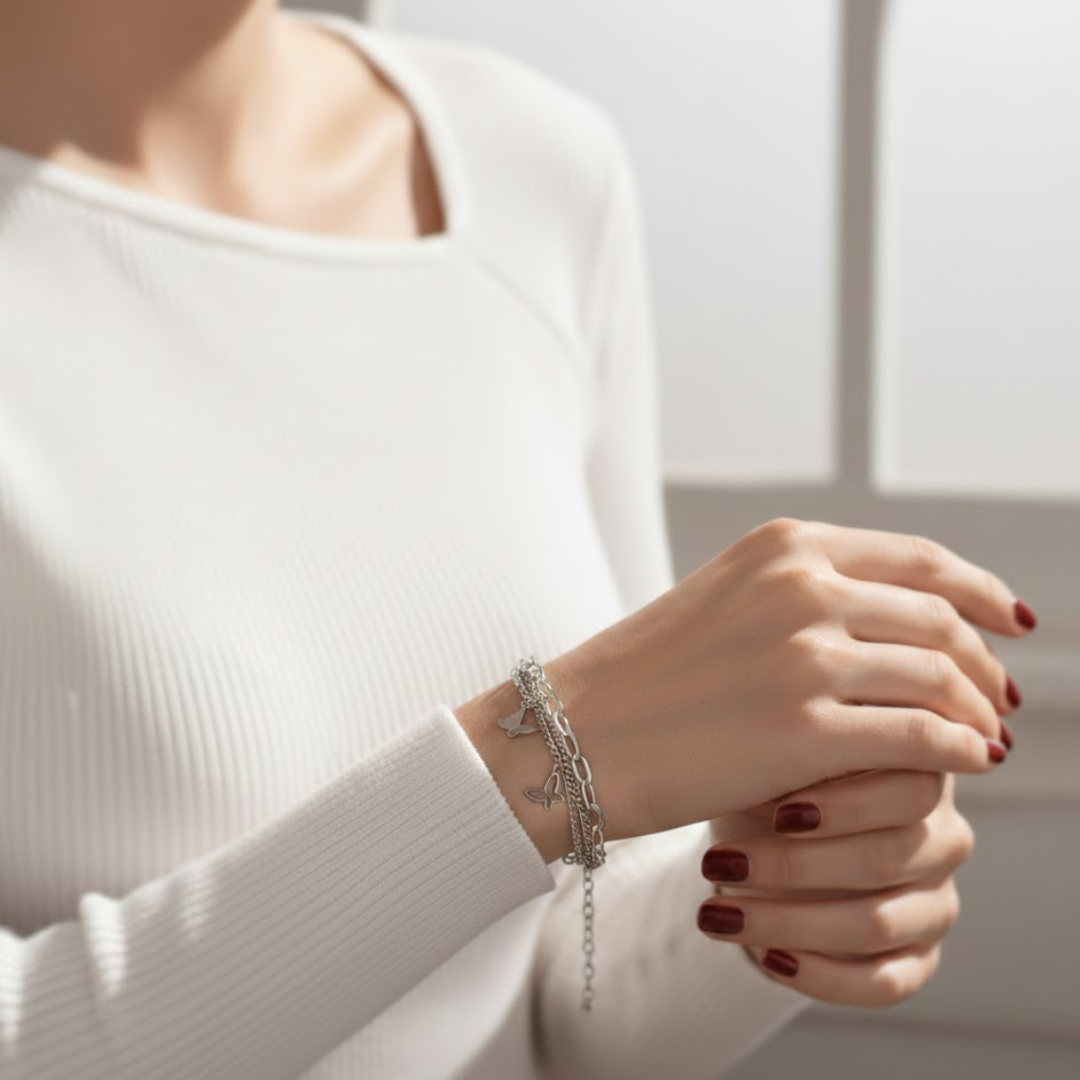 Butterfly Shine Titanium Bracelet