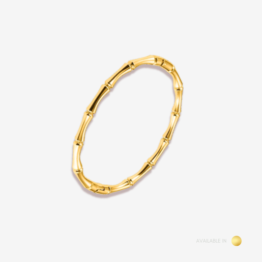 Nala Bamboo Link Gold Titanium Bangle